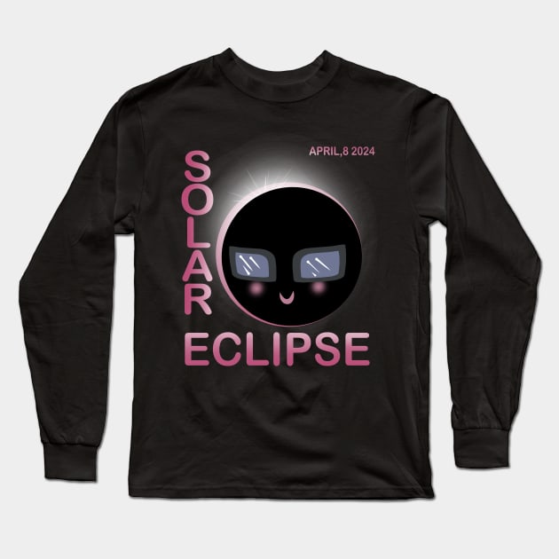 Solar Eclipse Sunglasses Cartoon funny Long Sleeve T-Shirt by Whisky1111